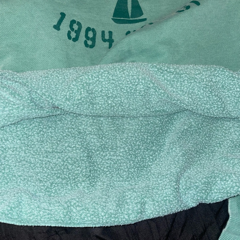 OLD NAVY Green crew neck longsleeve sweatshirt well worn boxy fit Nautical SZ LG - Picture 4 of 4